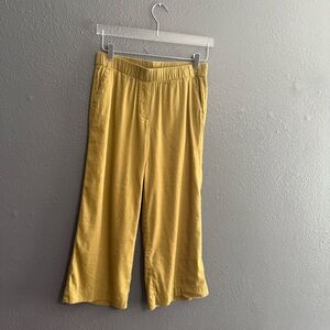 J. Jill Linen Blend Chartreuse Wide Leg Crop Pants Size XS